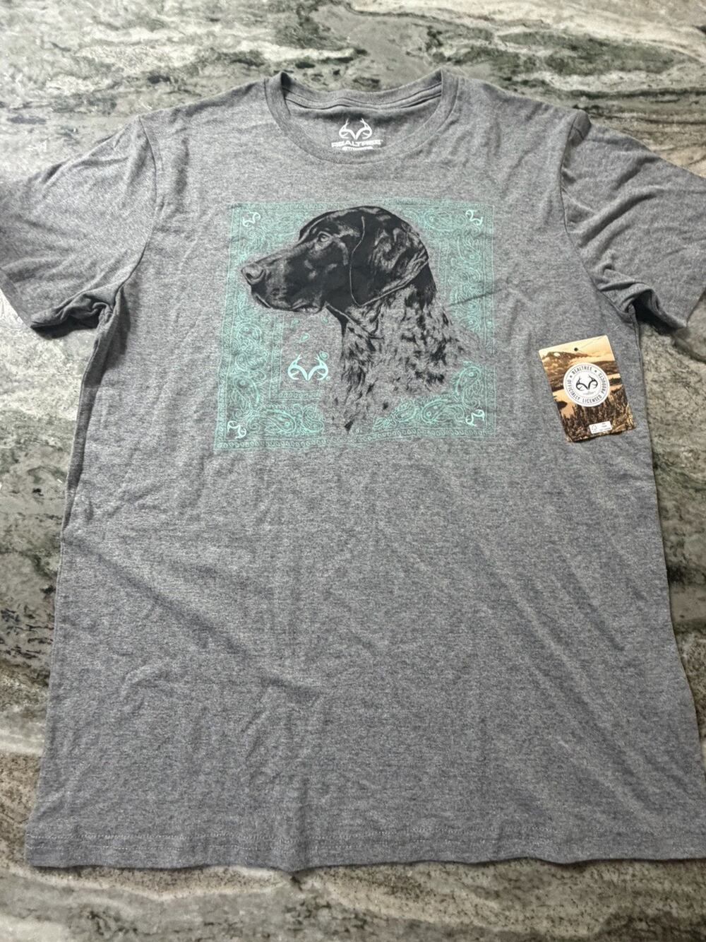 NWT Realtree Lab Hunting Dog Graphic Tee Medium (AN23)